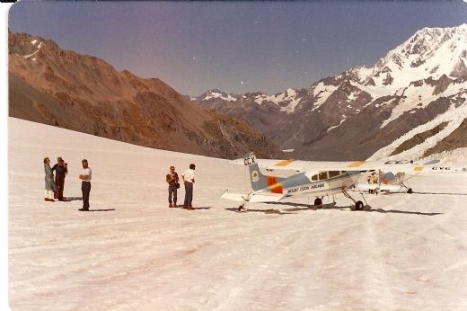 Besøg med fly på Mount Cook Glacier.