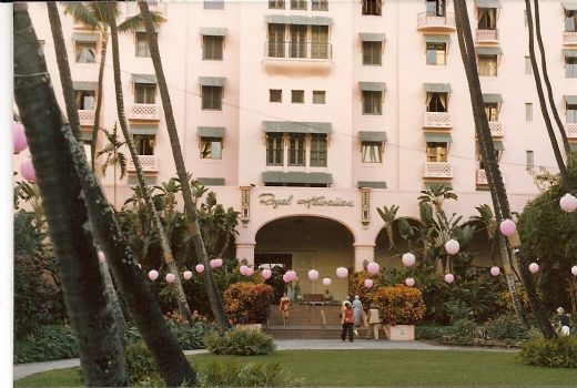 Royal Hawaiien mit favorit hotel på Waikiki Beach Honolulu